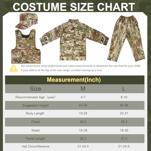 Army Costume Kids Tactical Camouflage