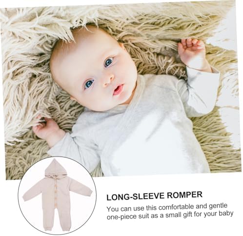 Newborn Baby Boy Romper Long Sleeve Jumpsuit with Hat