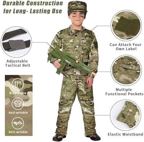 Tacobear Soldier Costume for Kids Ages 3-9