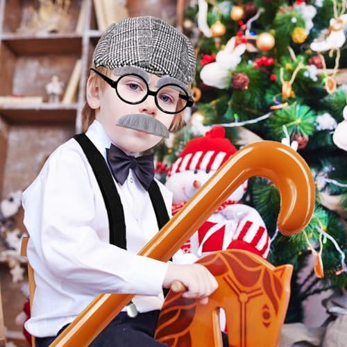 6-Piece Old Gentleman Costume Halloween Grandpa Dressing Up for KidsBoys