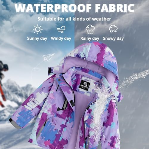 Simplee Kids Gender-Appropriate waterproof ski snow jacket for girls