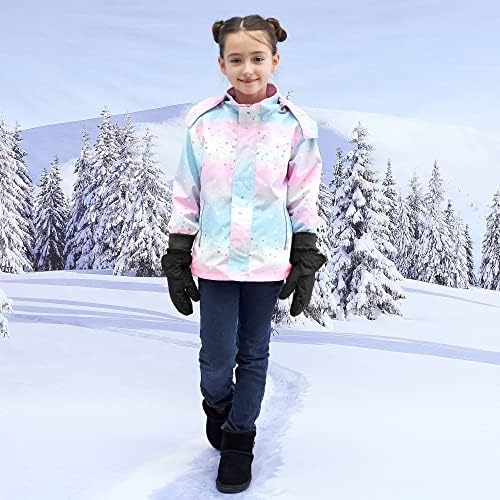 SimpliKids Kids Ski Mittens Waterproof Insulated Warm Gloves