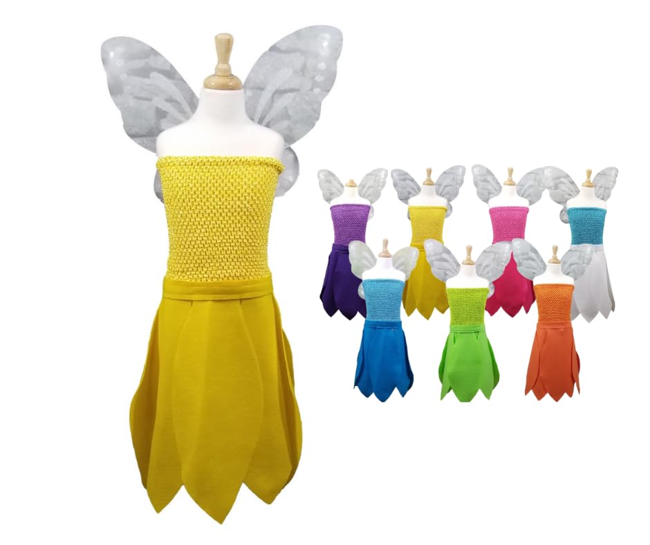 Yellow Light Fairy Costume for Kids and Adults
