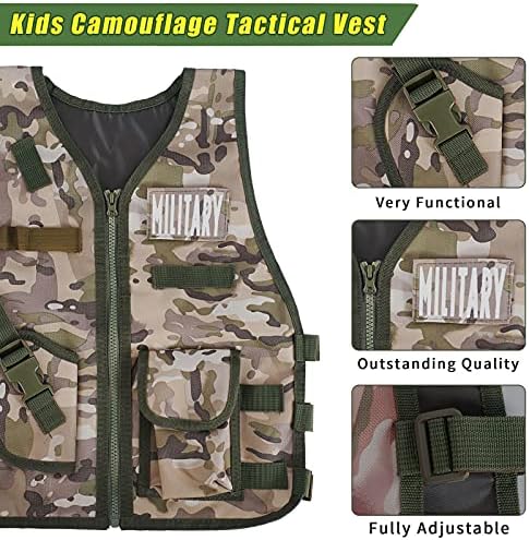 Tacoyar Kids Army costume with 3-8 years camouflage vest
