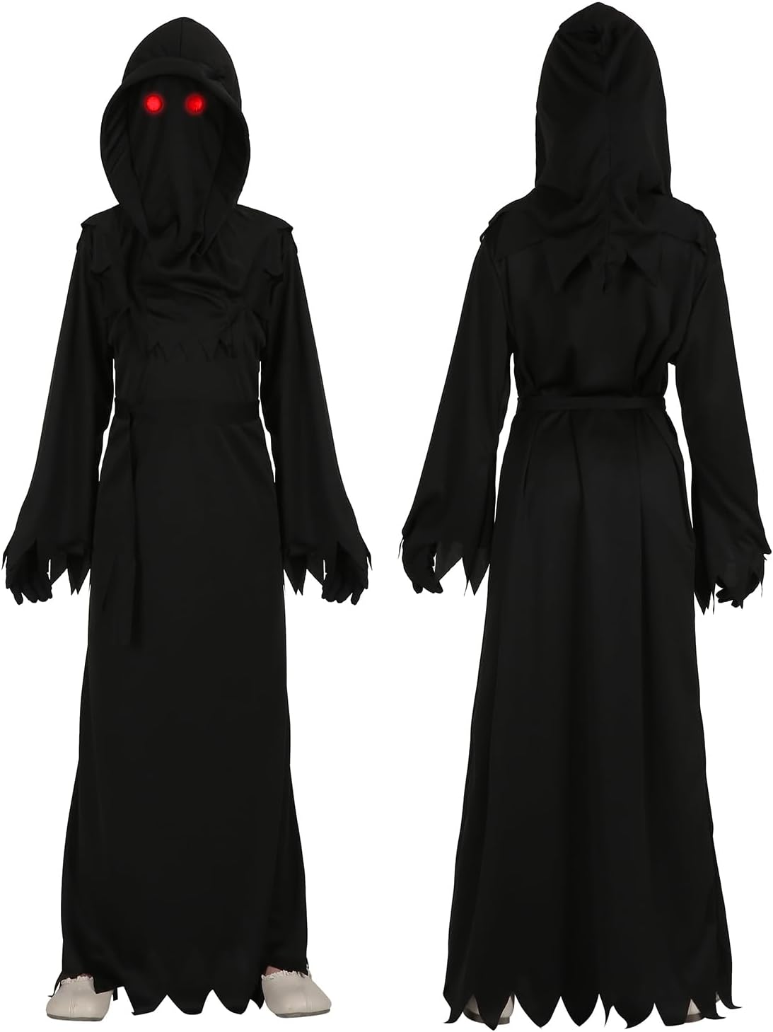 Grim Reaper Costume Kids Adult Halloween Costume with Accessories