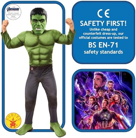 Rubies Costume Marvel Avengers Endgame Deluxe Hulk Costume and Mask for Kids