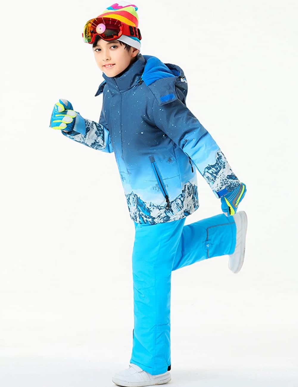 HOTIAN Boys Ski Jacket and Snow Pants Set