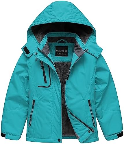 Sturdy Ski Jacket for Girls Waterproof Windproof for Winter Sports