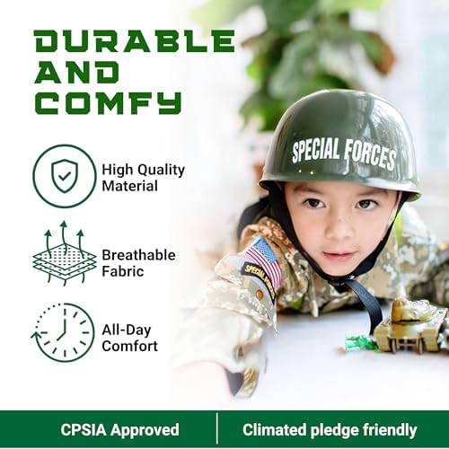 Dress Up America Army Costume for Boys Halloween Roleplay Military Soldier Set
