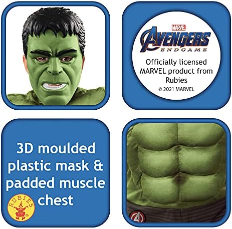 Rubies Costume Marvel Avengers Endgame Deluxe Hulk Costume and Mask for Kids