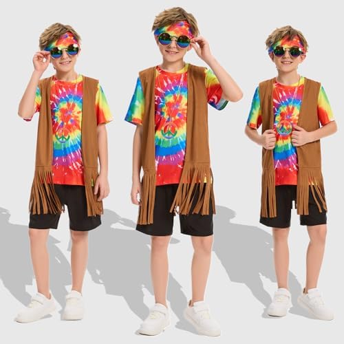70s Boys Hippie Party Costumes Set