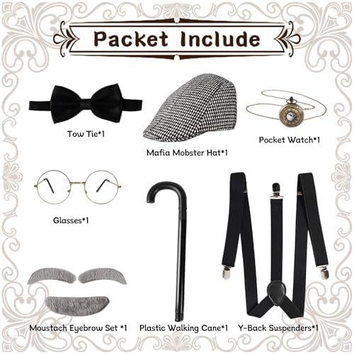 Fraiieon 1920s Gentleman Costume Set