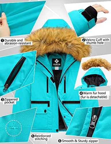 GEMYSE Girls Waterproof Ski Jacket