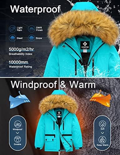 GEMYSE Girls Waterproof Ski Jacket