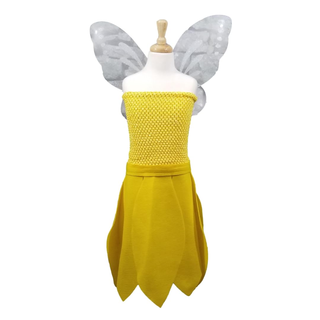 Yellow Light Fairy Costume for Kids and Adults