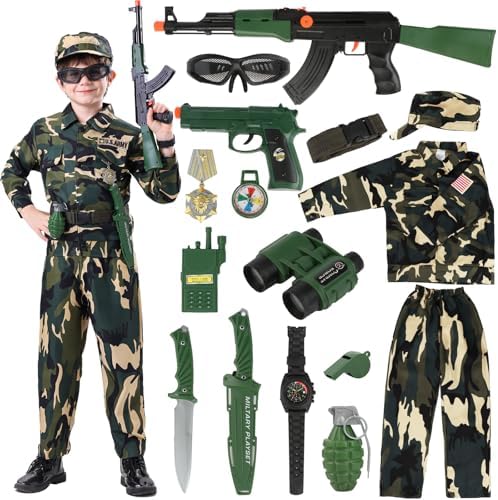 14-Piece Army Costume Set for Kids with Accessories