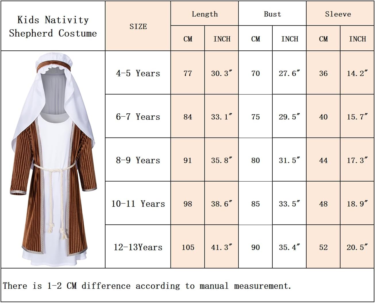 TOKYO REVENGERS Kids Nativity Shepherd Costume Set