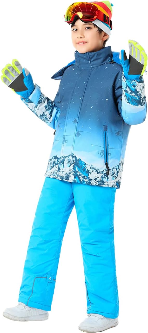 HOTIAN Boys Ski Jacket and Snow Pants Set