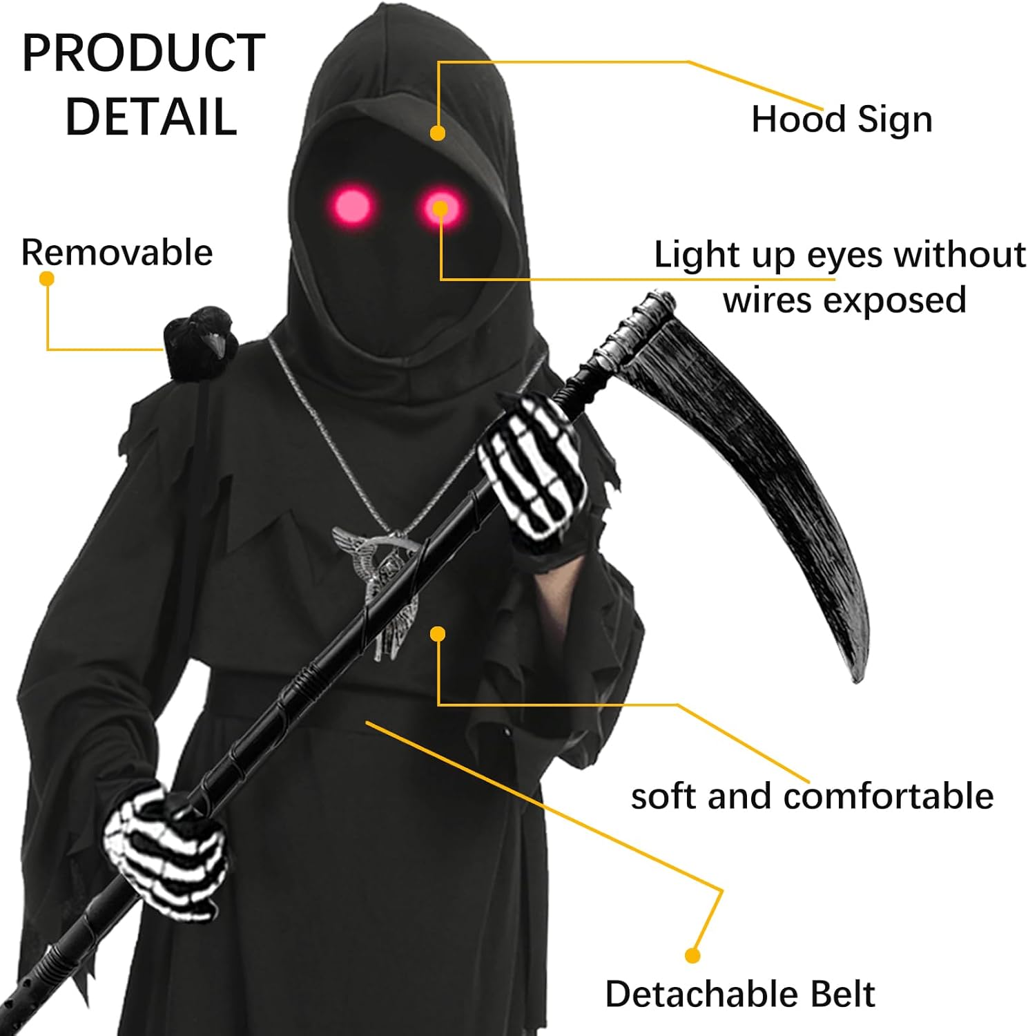 Scary Halloween Grim Reaper Cosplay Costume