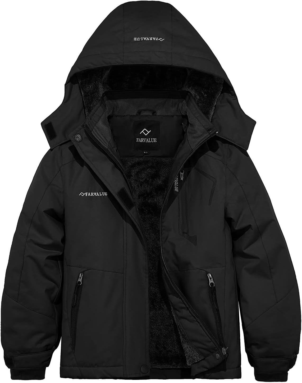 FARVALUE Girls Waterproof Skiing Jacket with Removable Hood