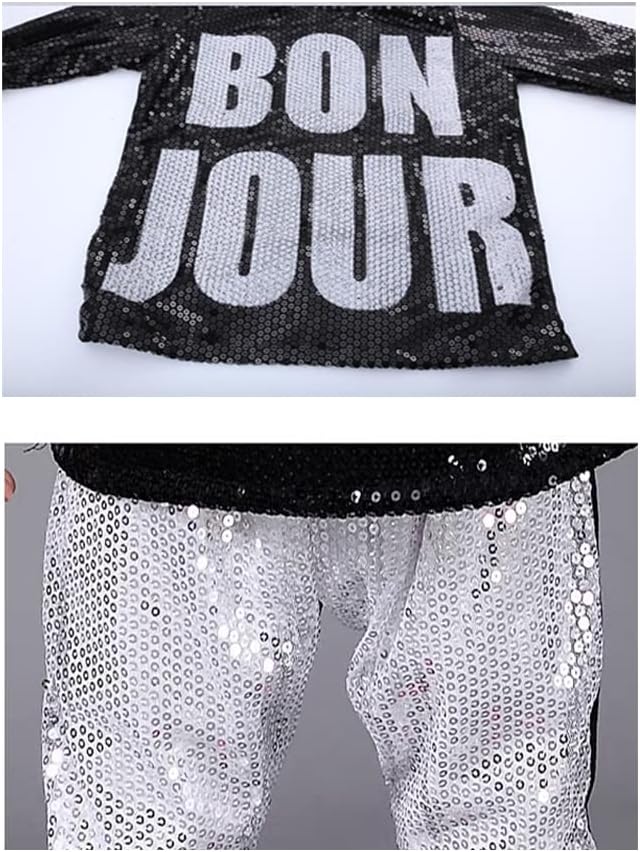 LOLANTA Kids Dance Costumes Boys Girls 80s 90s Sequin Outfits
