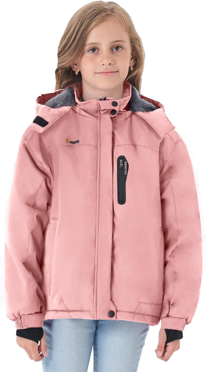 GEMYSE Girls Durable Windproof Ski Jacket