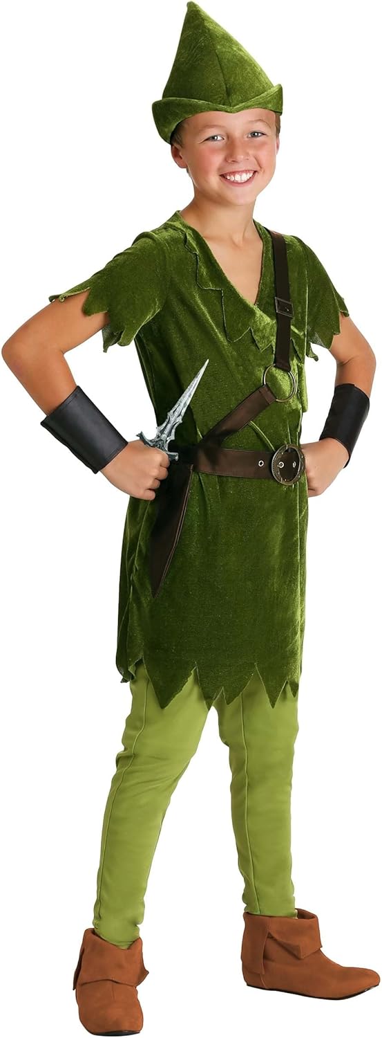 Joyful Peter Pan Adventure Boys Costume Set in 100 Polyester Velvet