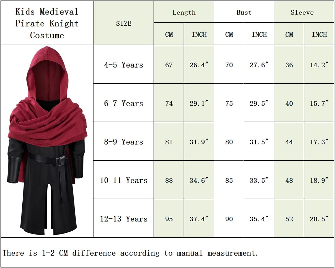 TOKYO REVENGERS Kids Pirate LARP Medianeval Renaissance Knight Costume Set