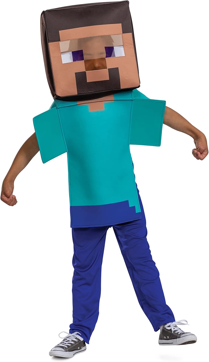 Disguise Steve Costume for Kids - Halloween Costume Jumpsuit and Headpiece