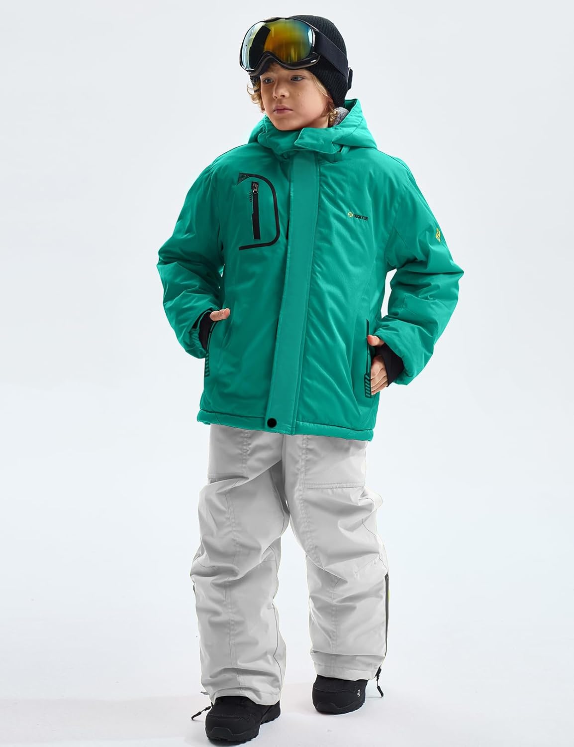 boys waterproof ski jacket with fleece lining
