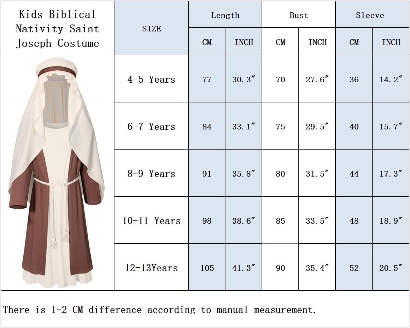 TOKYO REVENGERS Boys Saint Joseph Nativity Costume