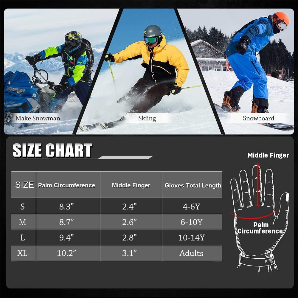 JANGANNSA Waterproof Child Ski Gloves Perfect
