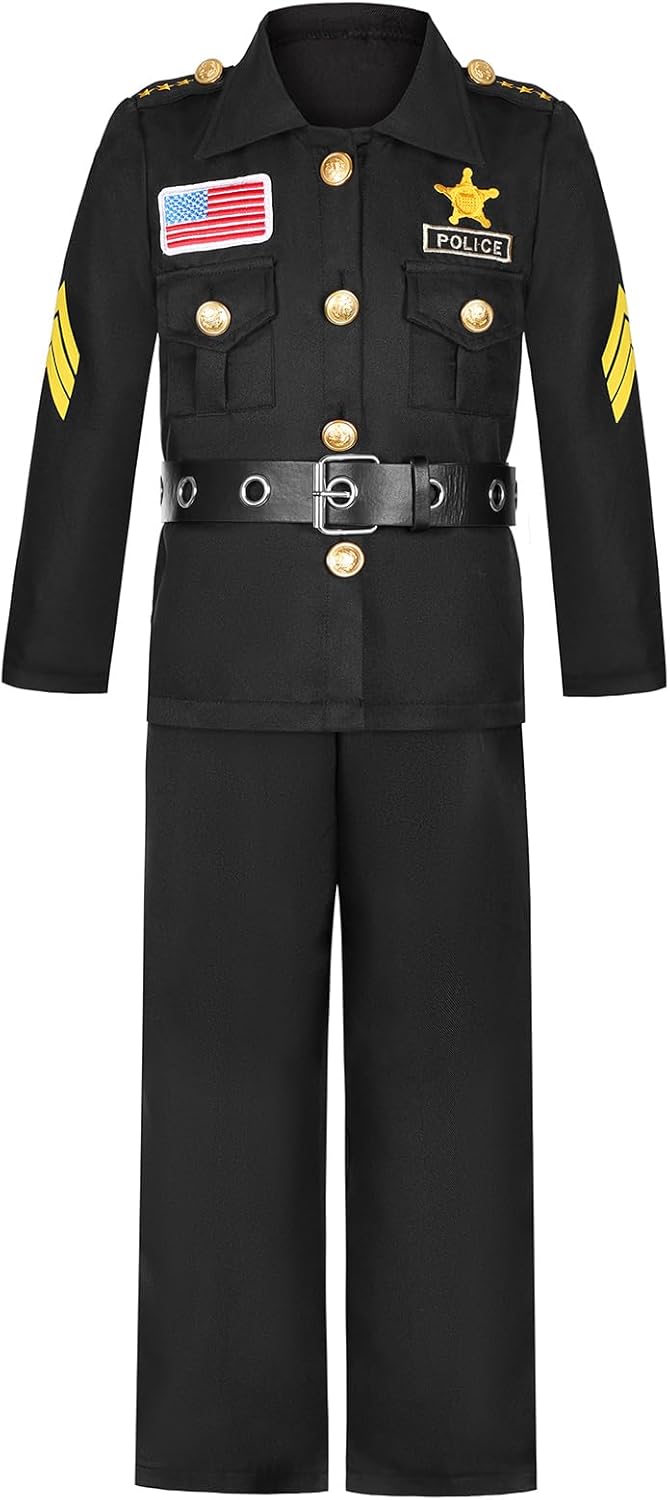 Frekuyrt Kids Police Costume Set for Boys Girls Halloween Costume