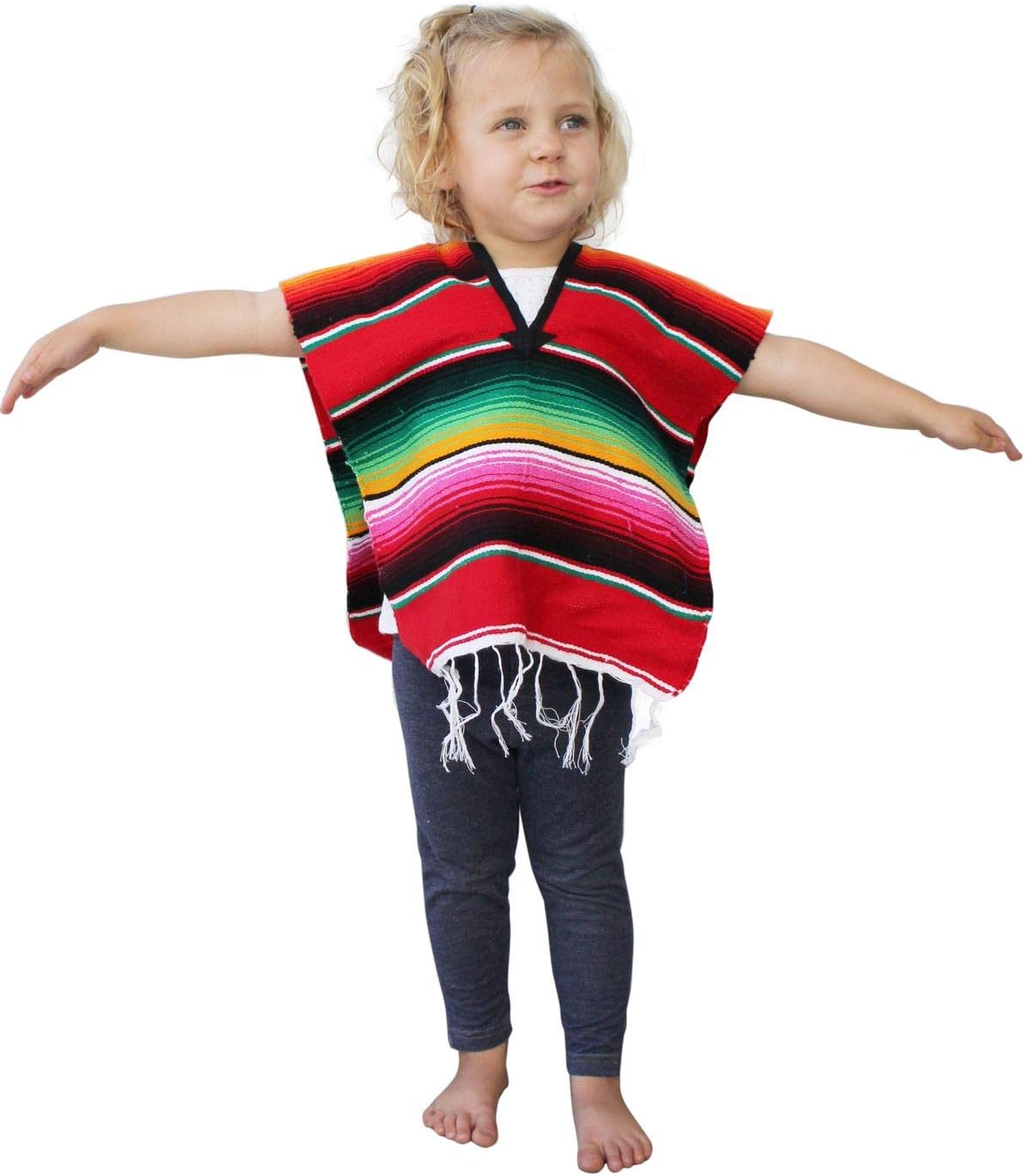Del Mex Youth Kids Toddler Mexican Serape Poncho Costume