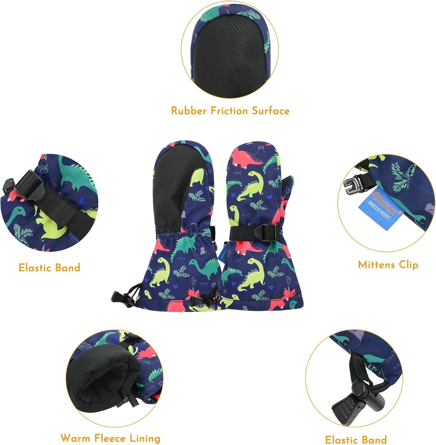 Zando Toddler Winter Ski Gloves