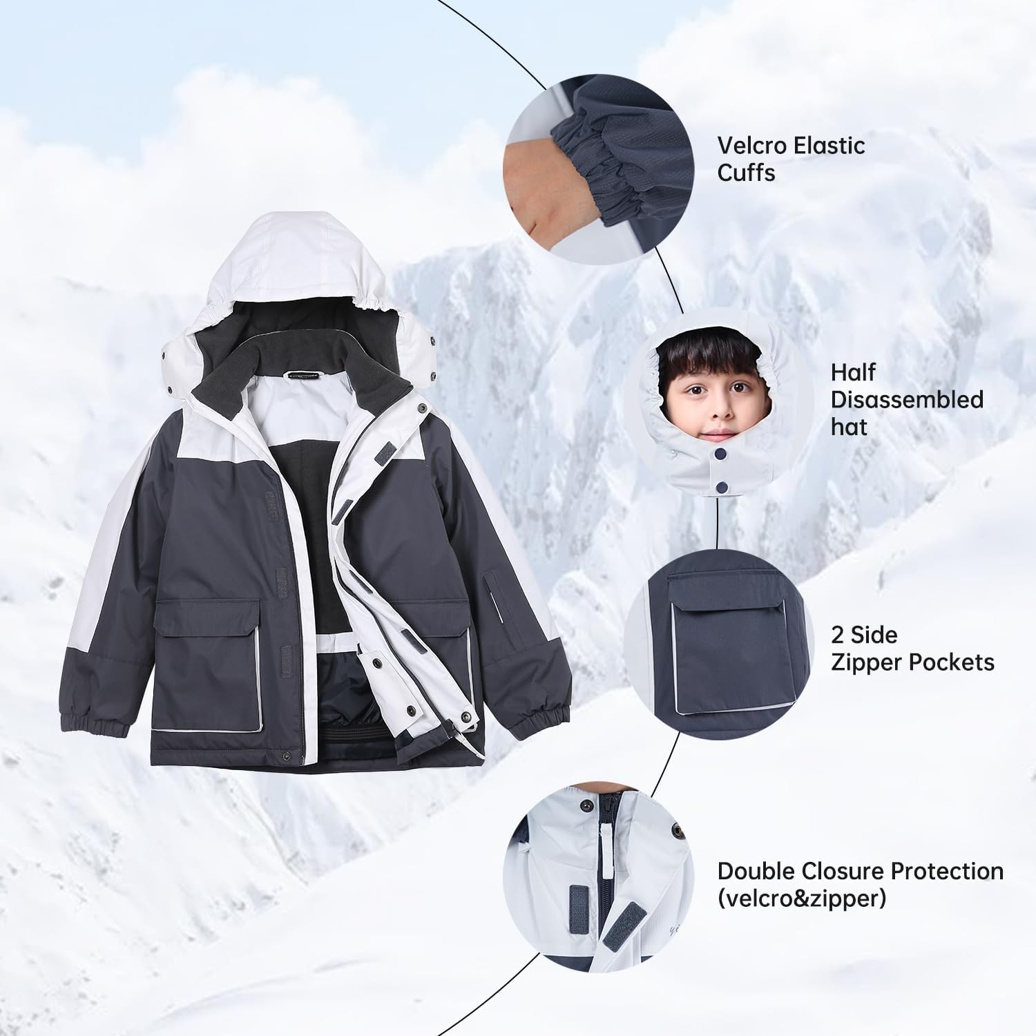 Endirad Boys Waterproof Ski Jacket