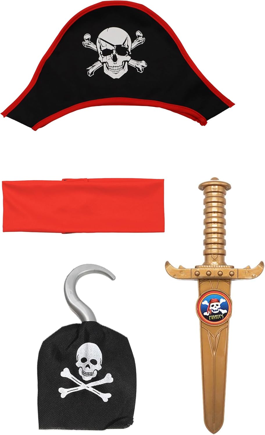 IKALI Pirate Costume for Kids Boys Complete Play Adventure Set