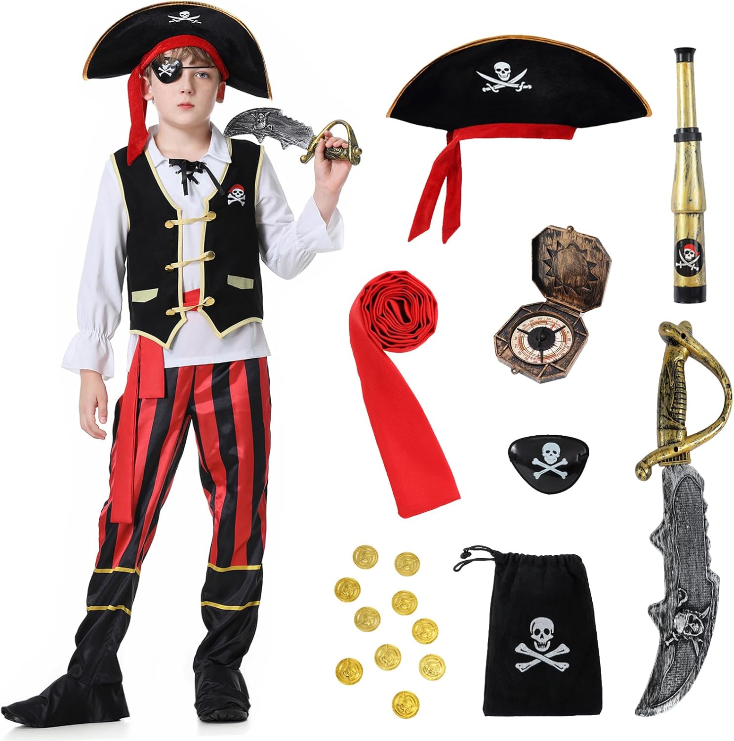 YuDanae Pirate Kids Costume Set