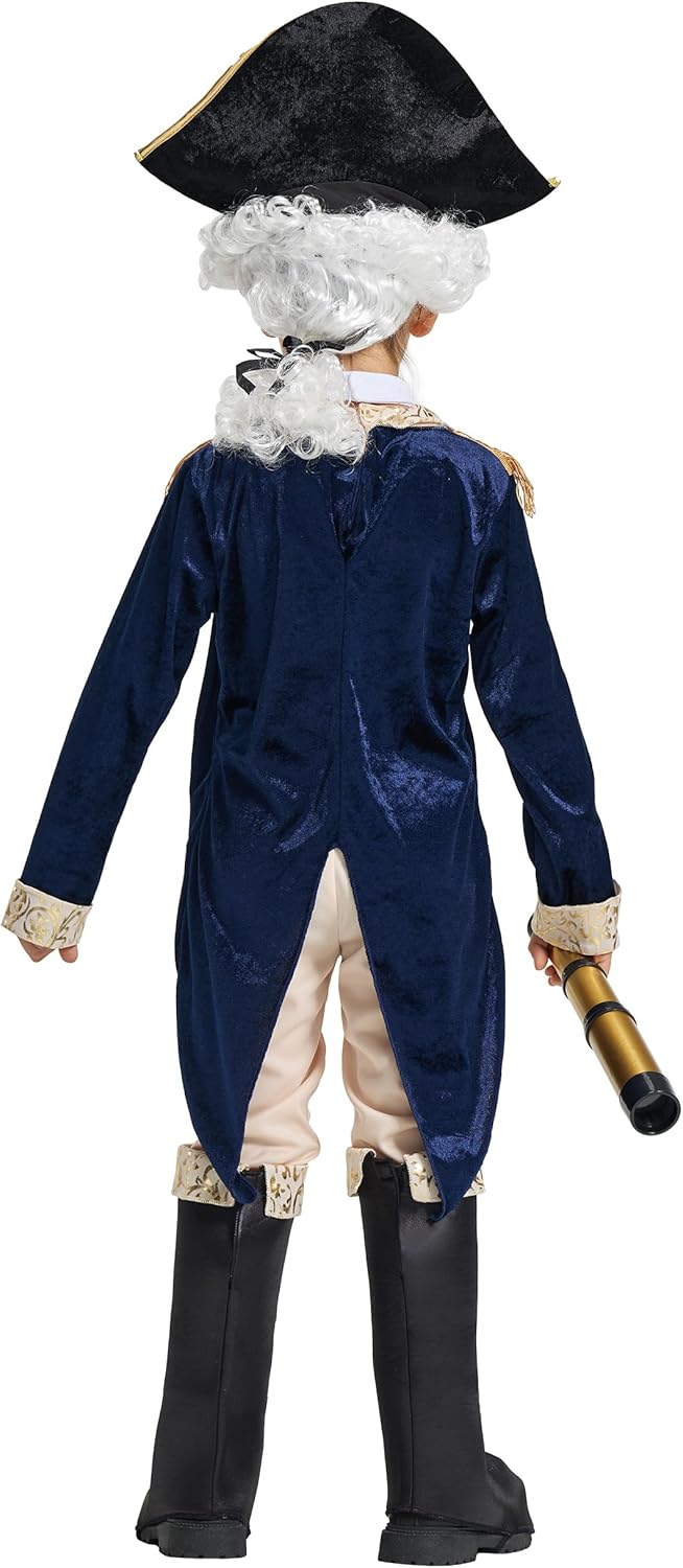 IKALI Kids George Washington Costume with Wig and Hat Accessories