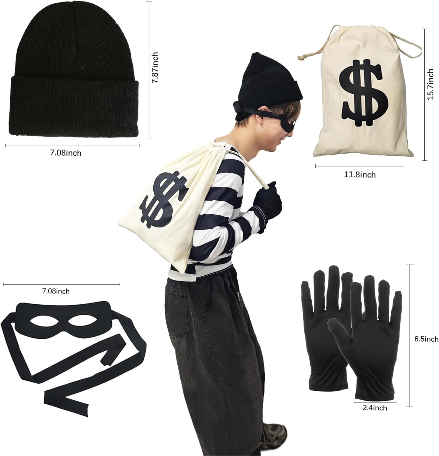 Robber Costume Set for Kids Adults