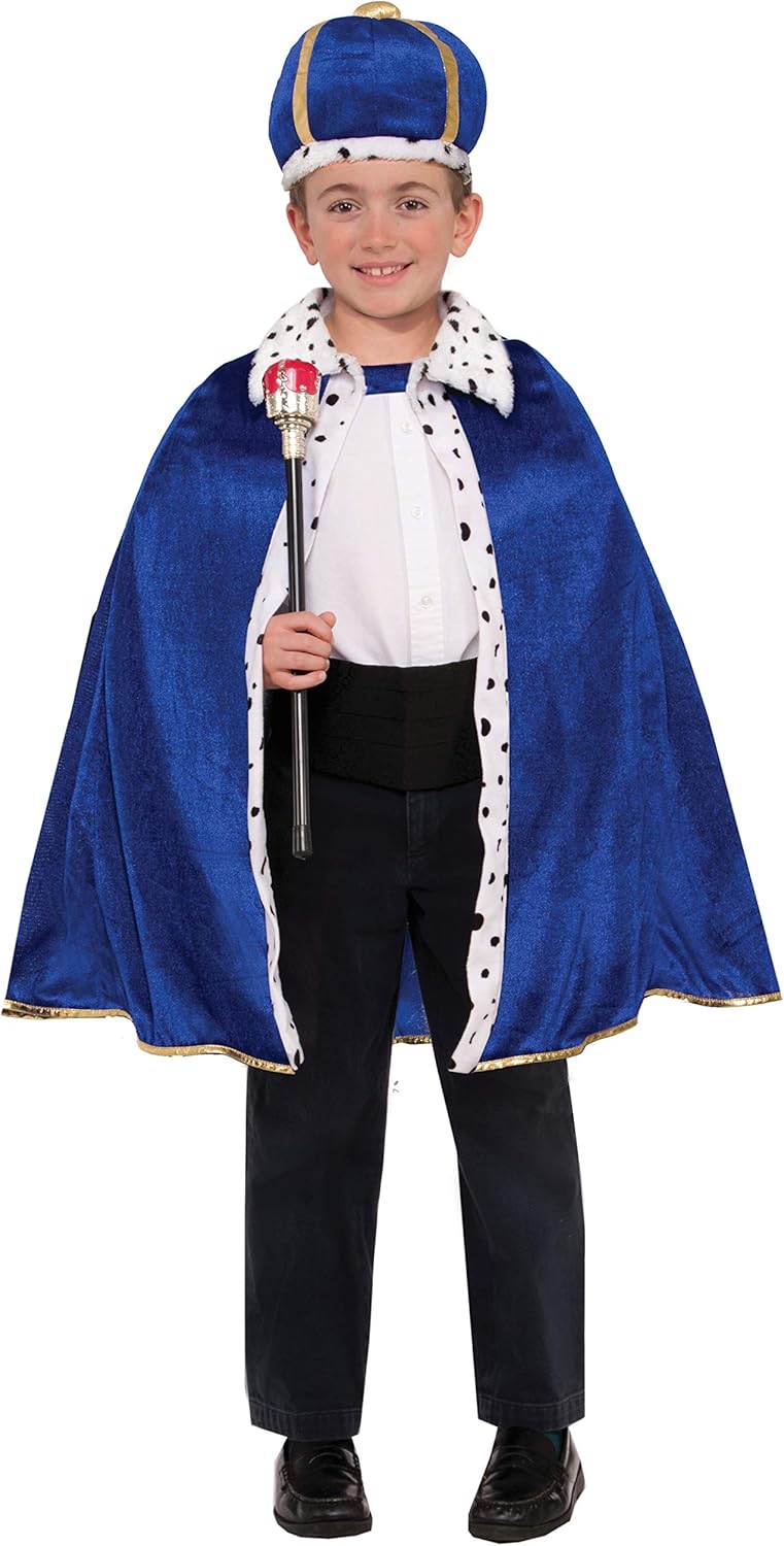 Royal Blue King Robe Crown Set