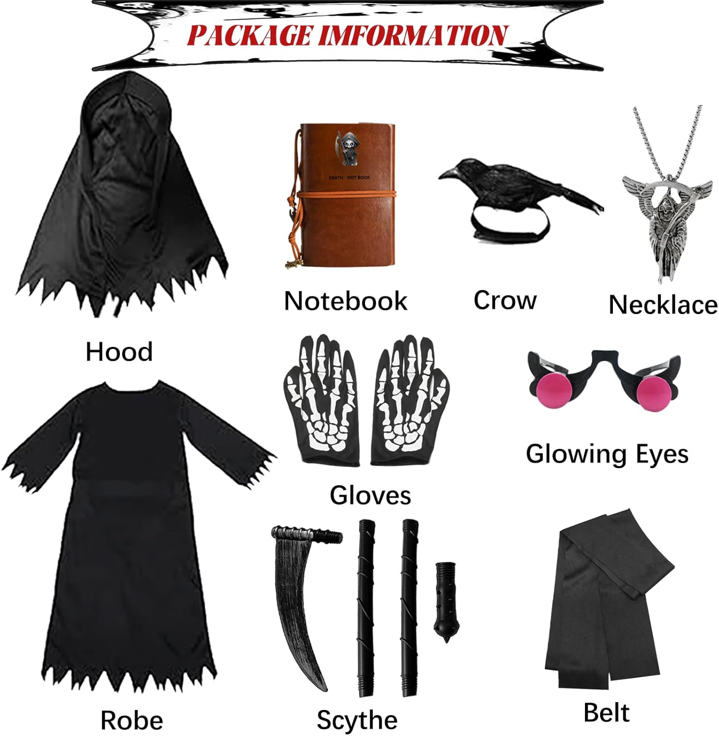 Scary Halloween Grim Reaper Cosplay Costume