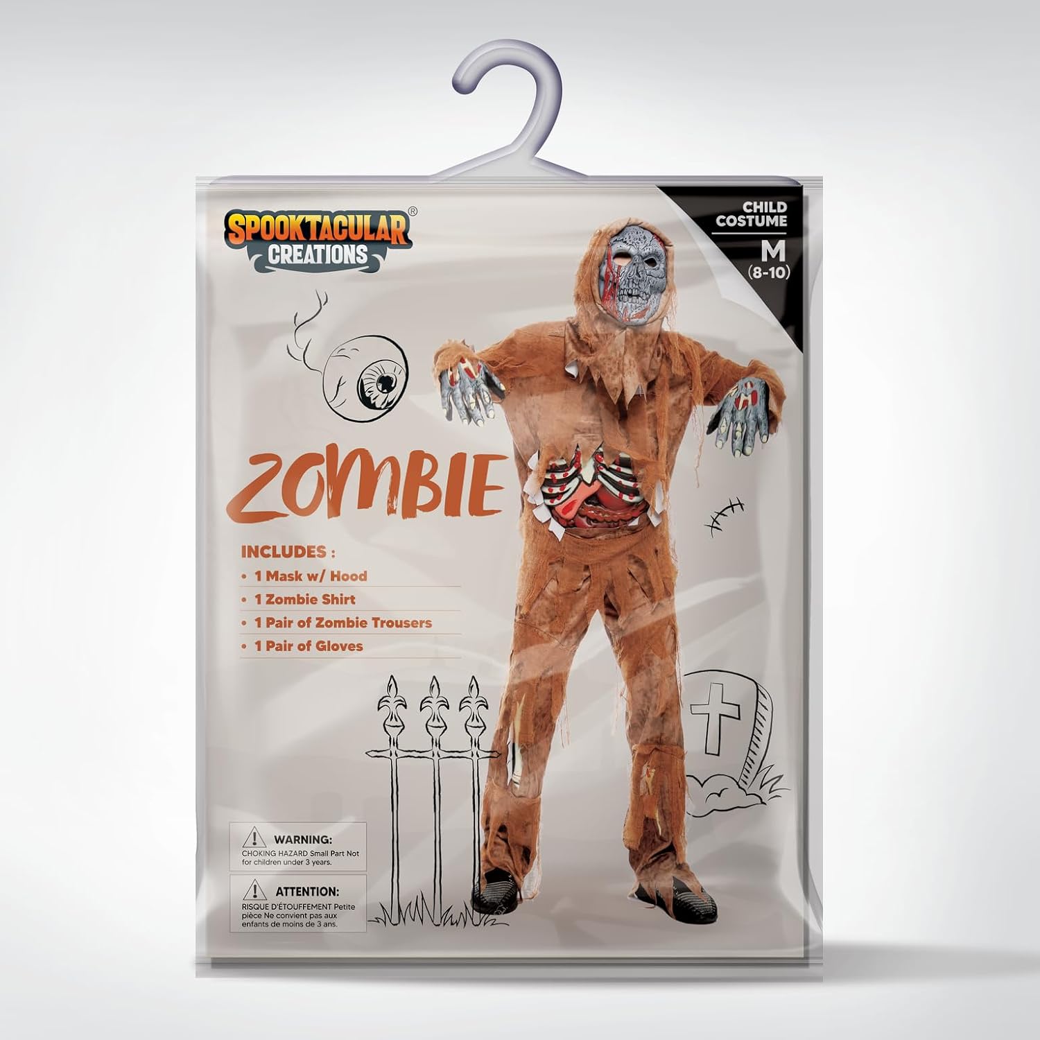 Spooktacular Creations Swamp Deluxe Skeleton Living Dead Zombie Costume for Halloween Kids