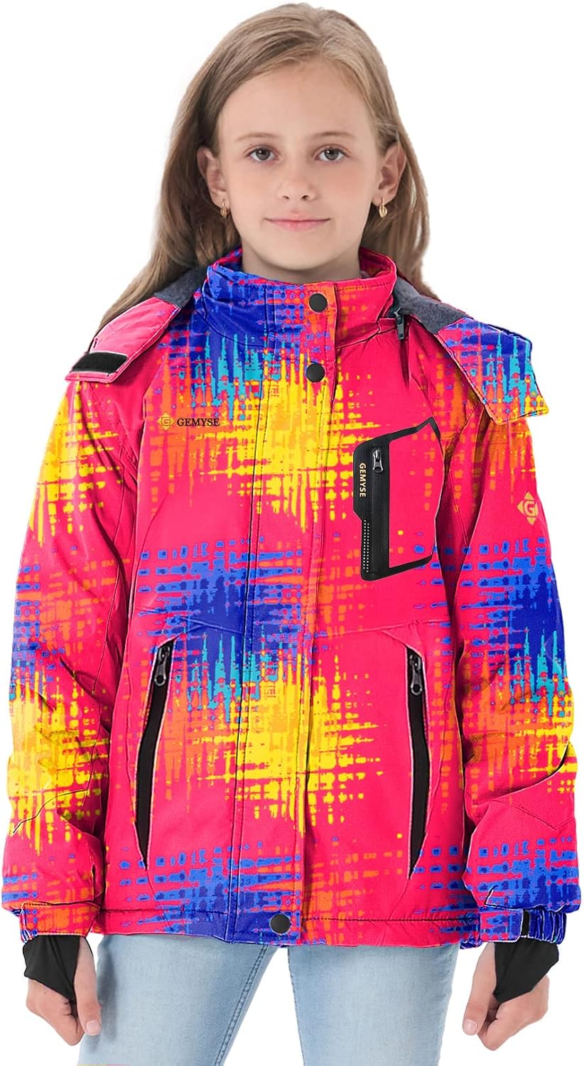 GEMYSE Girls Winter Waterproof Ski Snow Jacket