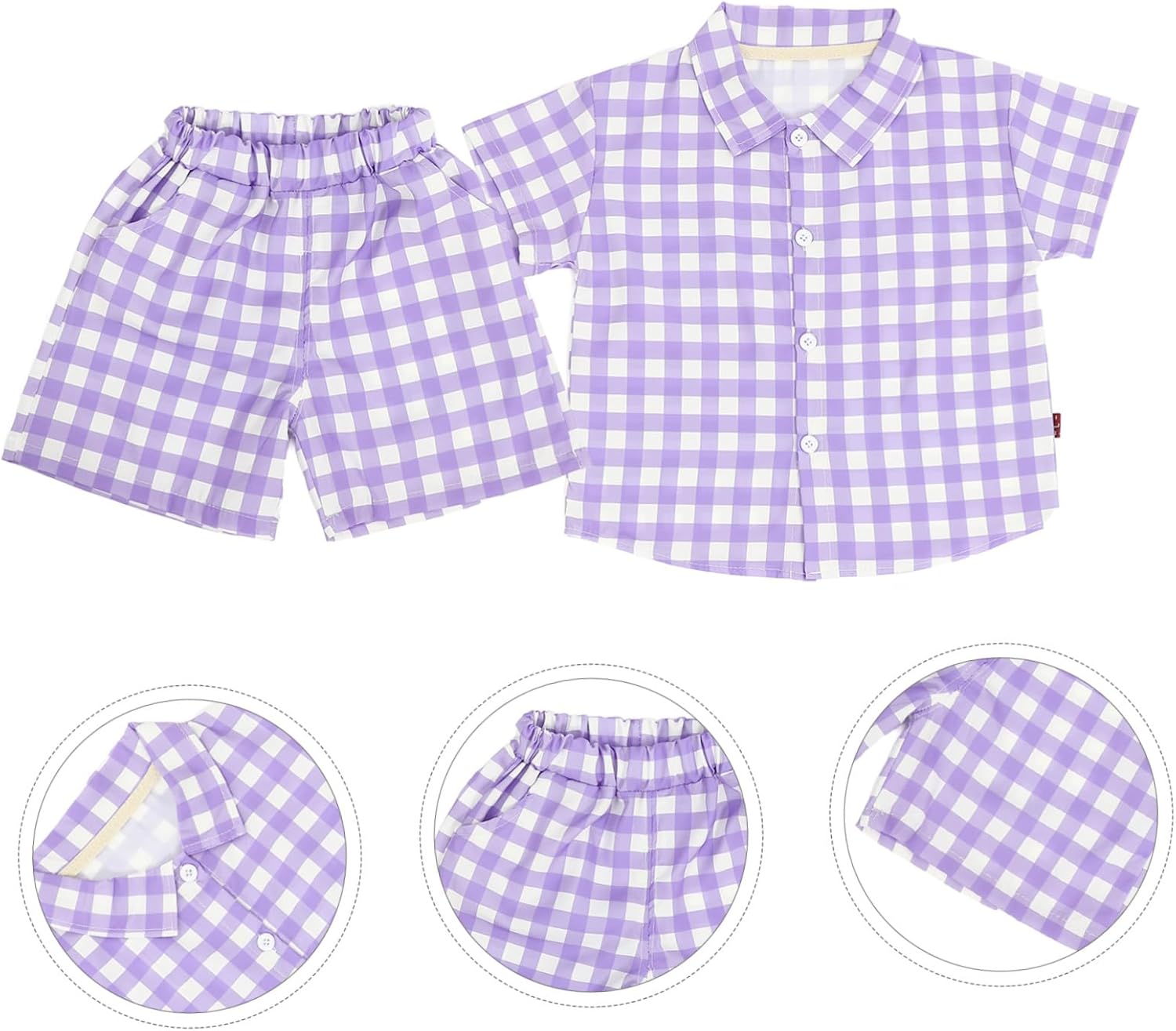 Festive and Trendy Plaid Summer Costume Set for Boys