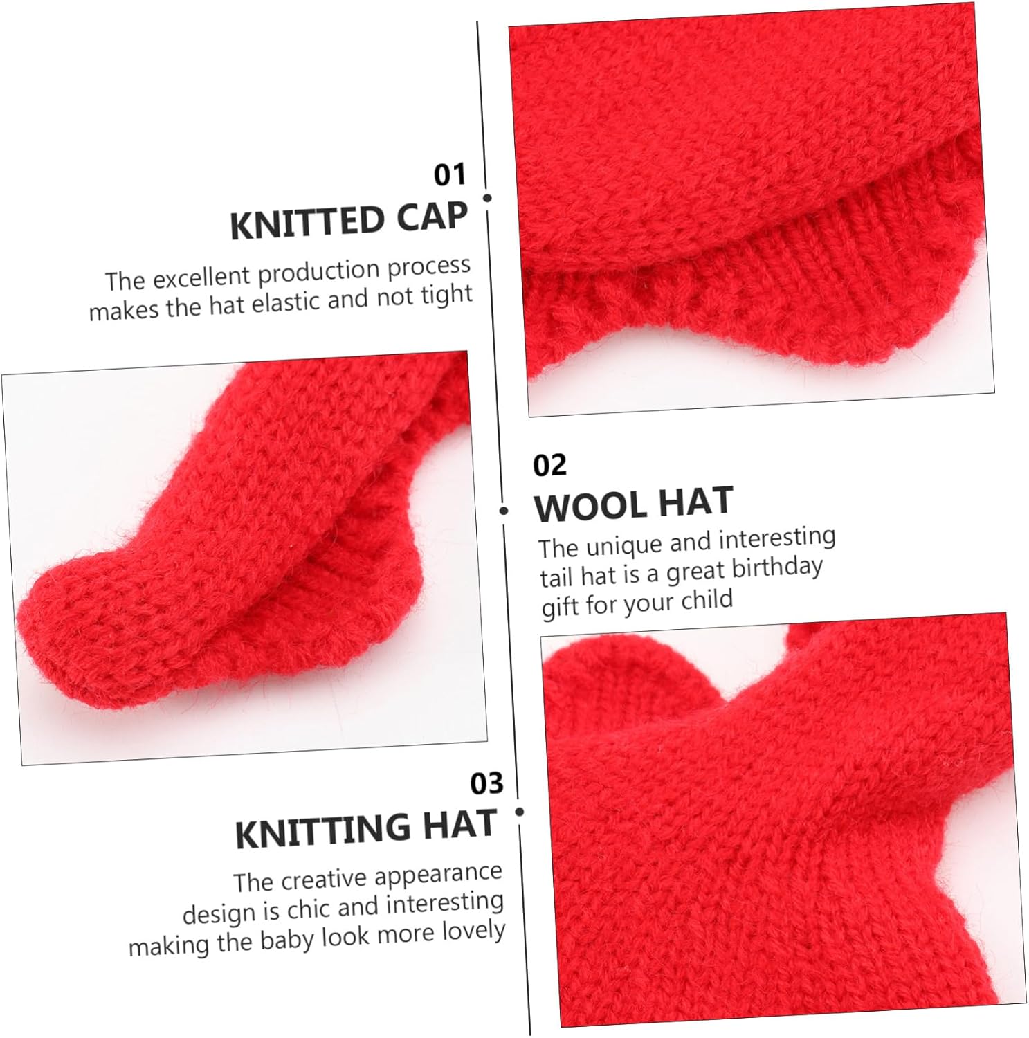 Perfect for Birthdays Parties SherchPry Baby Tail Hat in Red