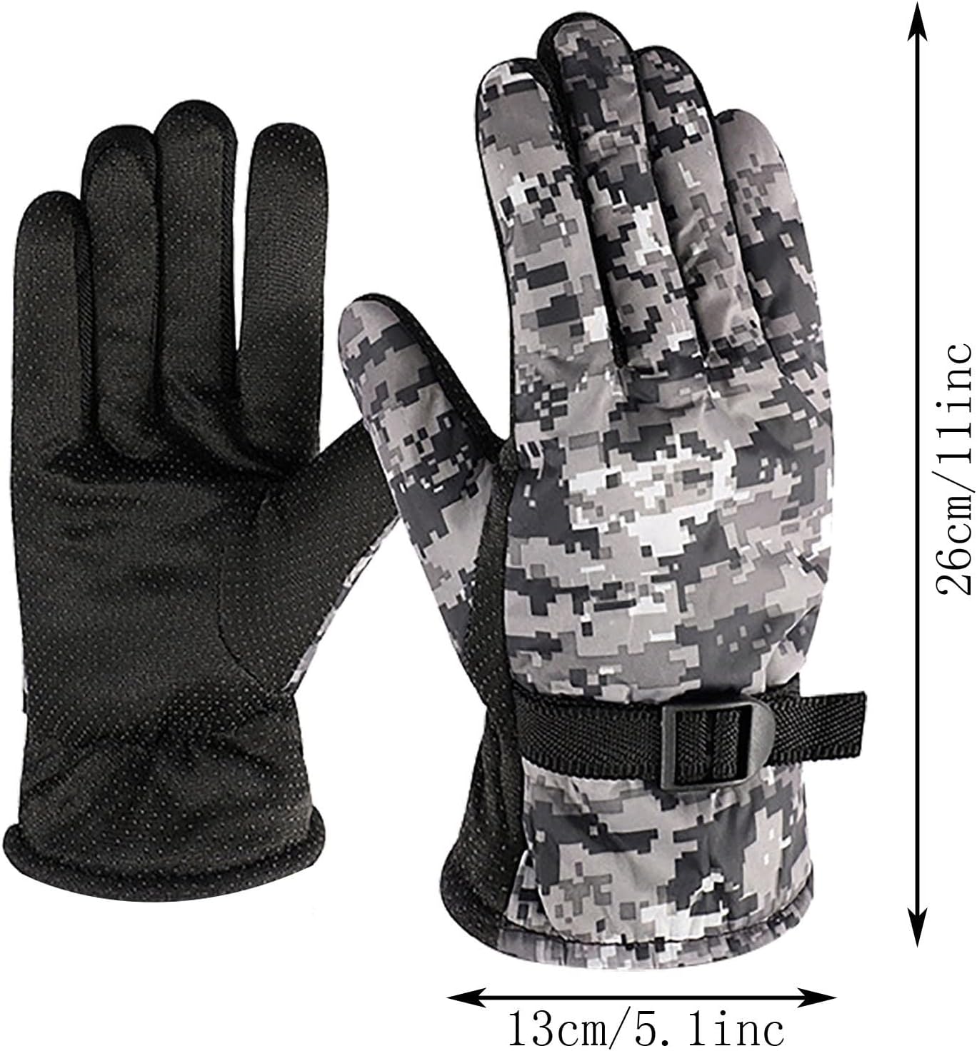 Winter Ski Gloves - Camouflage Ski Riding Gloves for Women