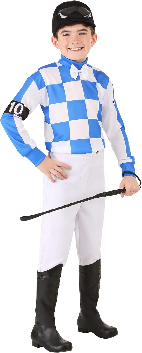 boys horse racer costumes for kids blue jockey attire