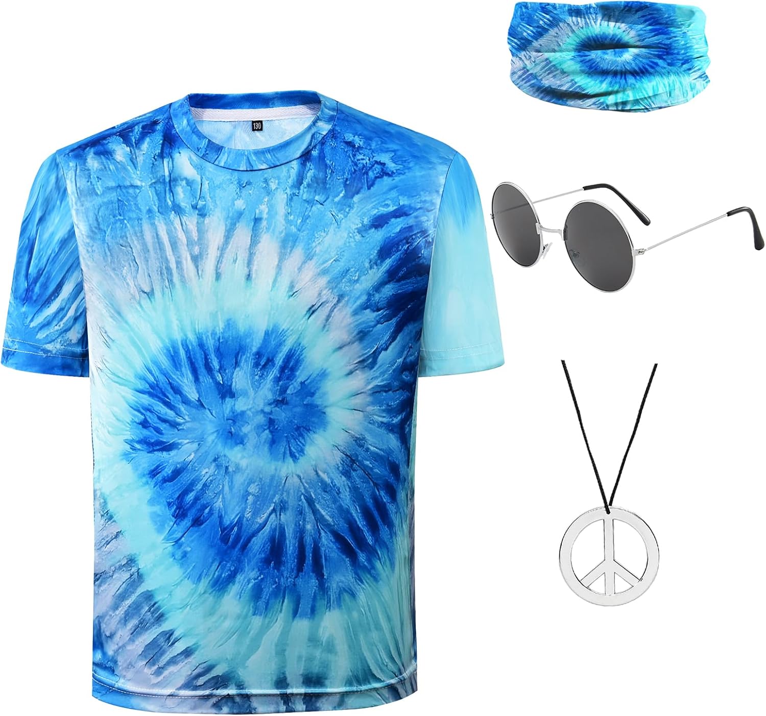 Boys 60s and 70s Hippie costume access - t-shirt set for party
