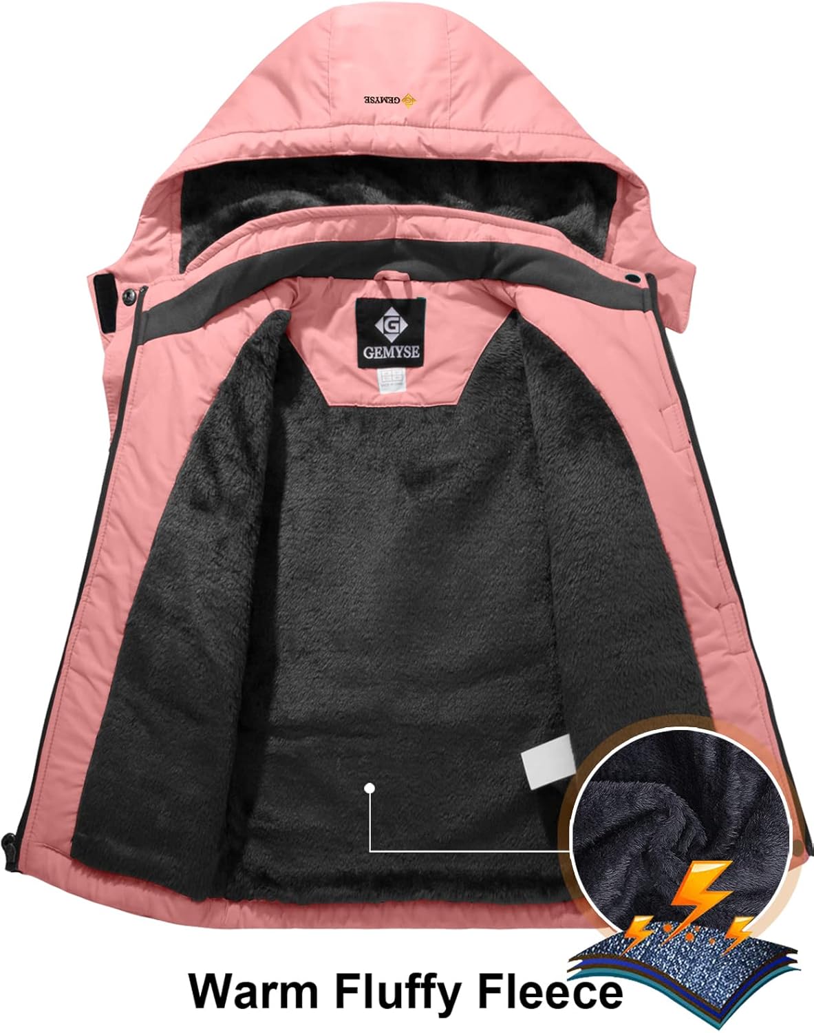 GEMYSE Girls Durable Windproof Ski Jacket